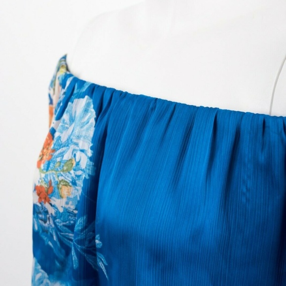 Zara Womens Midi Dress Large Floral Off Shoulder - Picture 2 of 6